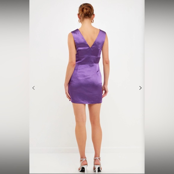 NWT Endless Rose Satin Cut-Out Mini Dress Size M Women Designer Cocktail - Picture 4 of 5